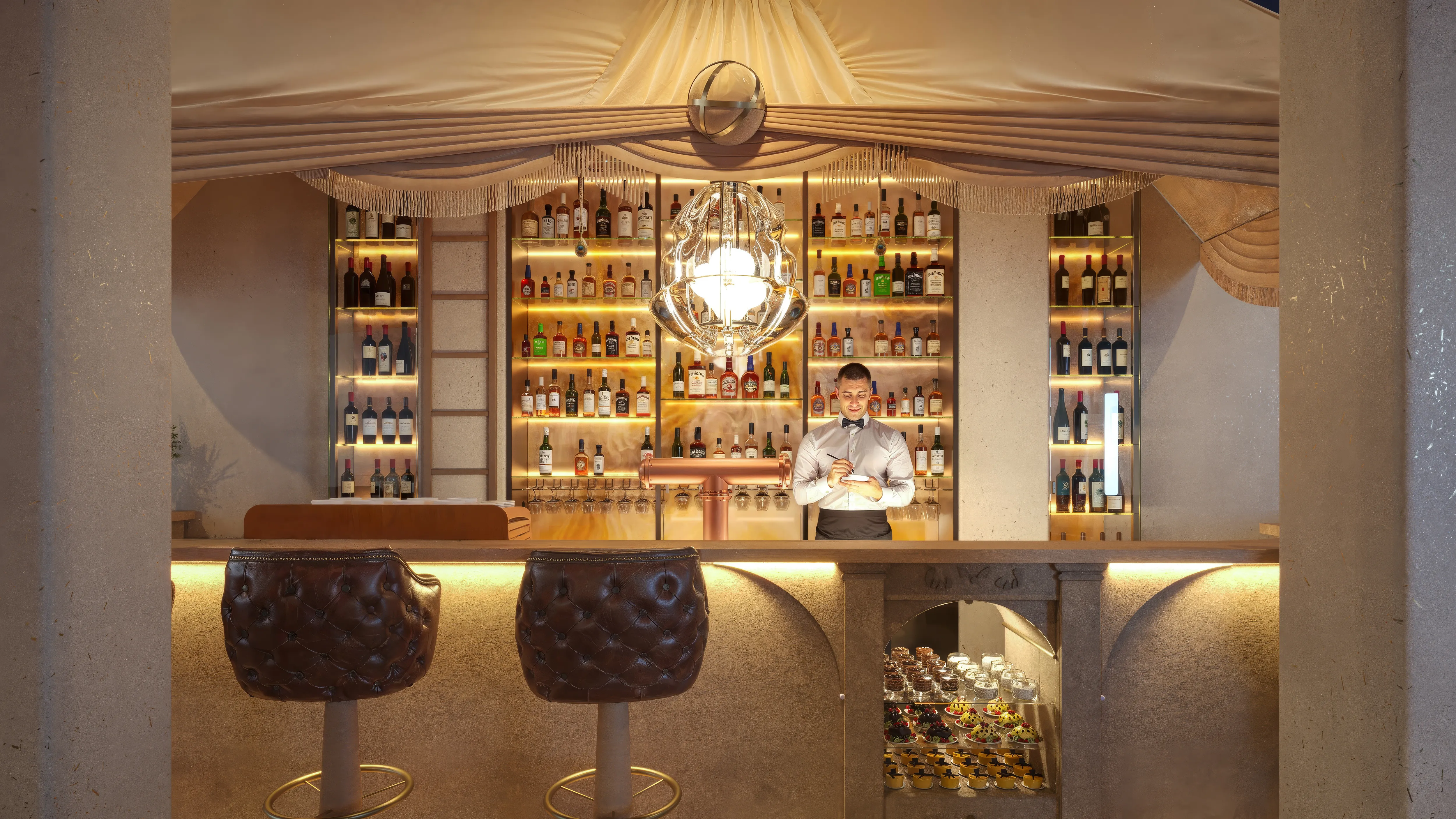 Vizualizace baru - barový pult