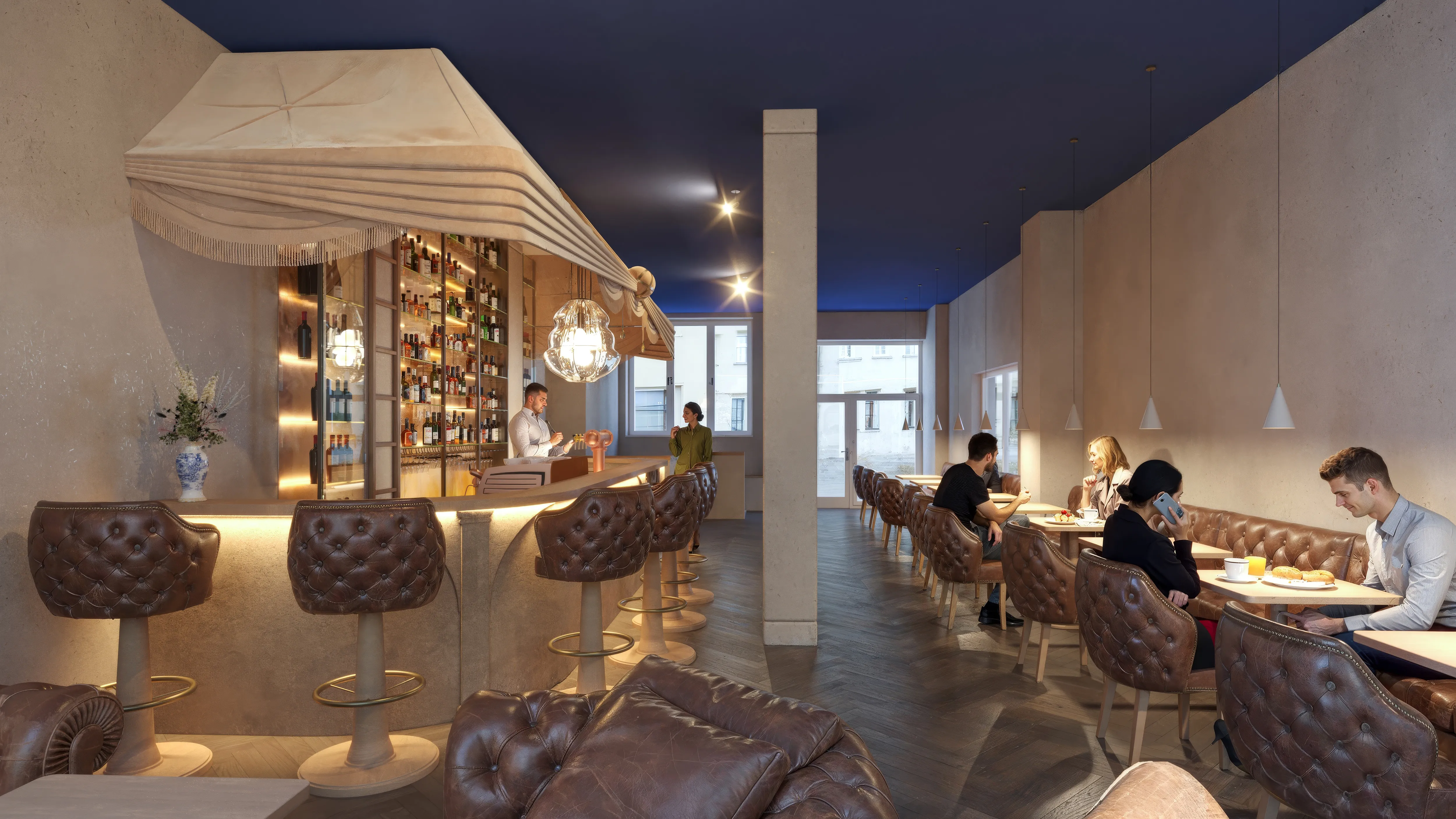 Vizualizace baru - interiér